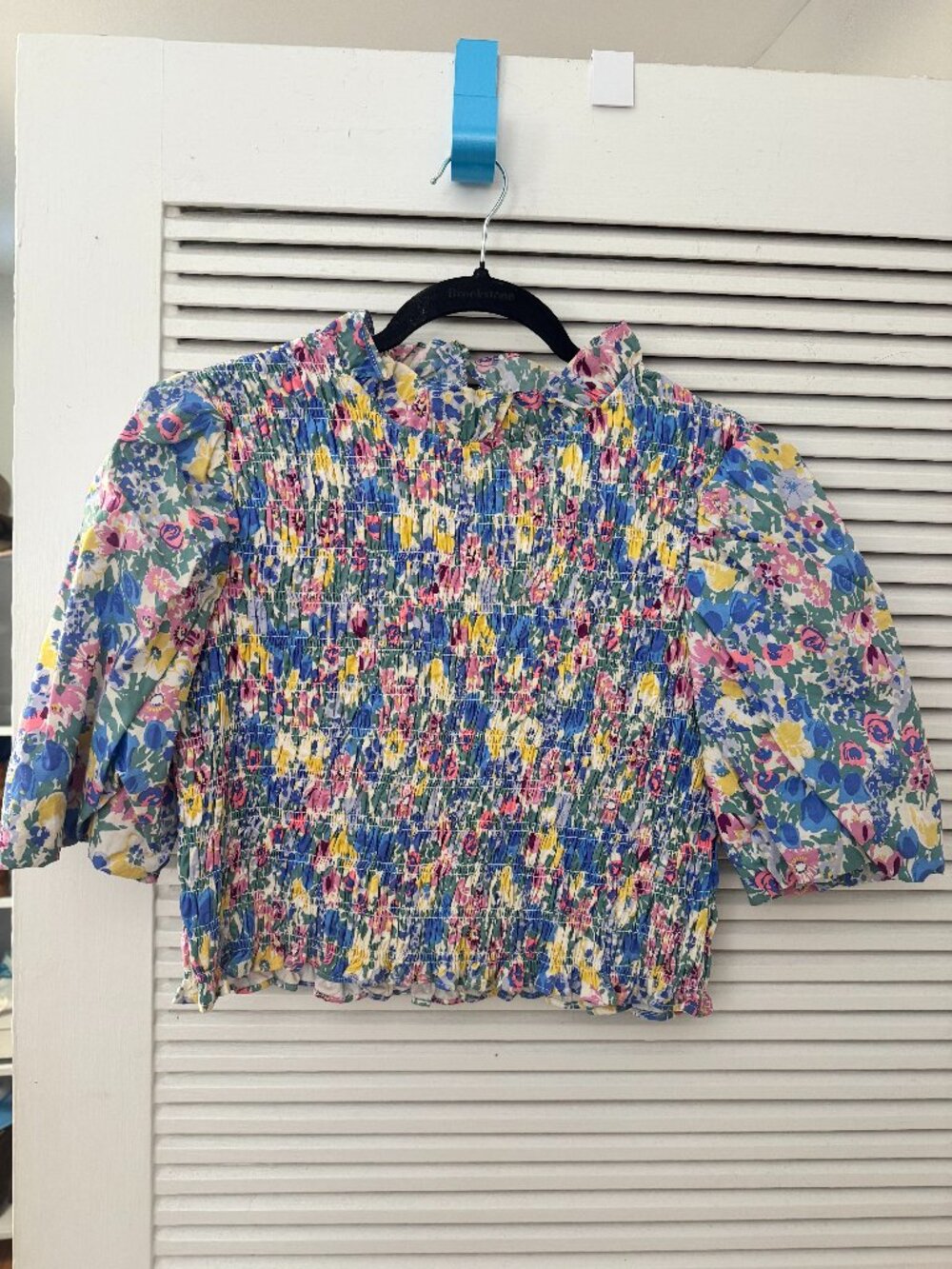 En Saison Floral Smocked Puff Sleeve Top